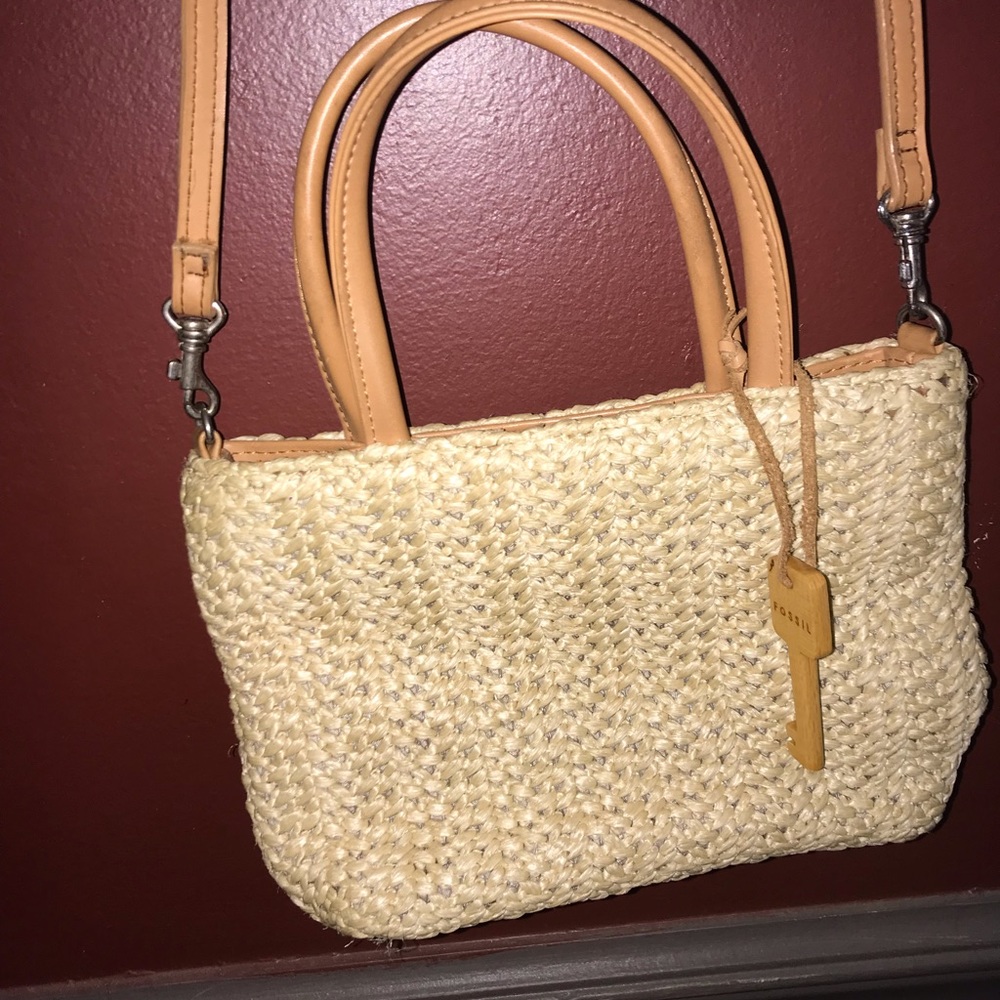 Vintage Fossil Woven CrossBody Bag